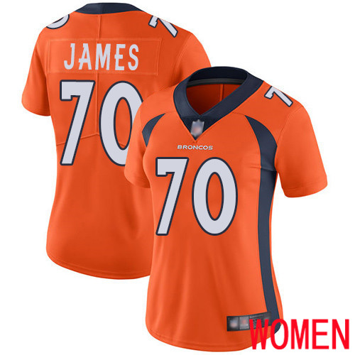 Women Denver Broncos #70 Ja Wuan James Orange Team Color Vapor Untouchable Limited Player Football NFL Jersey